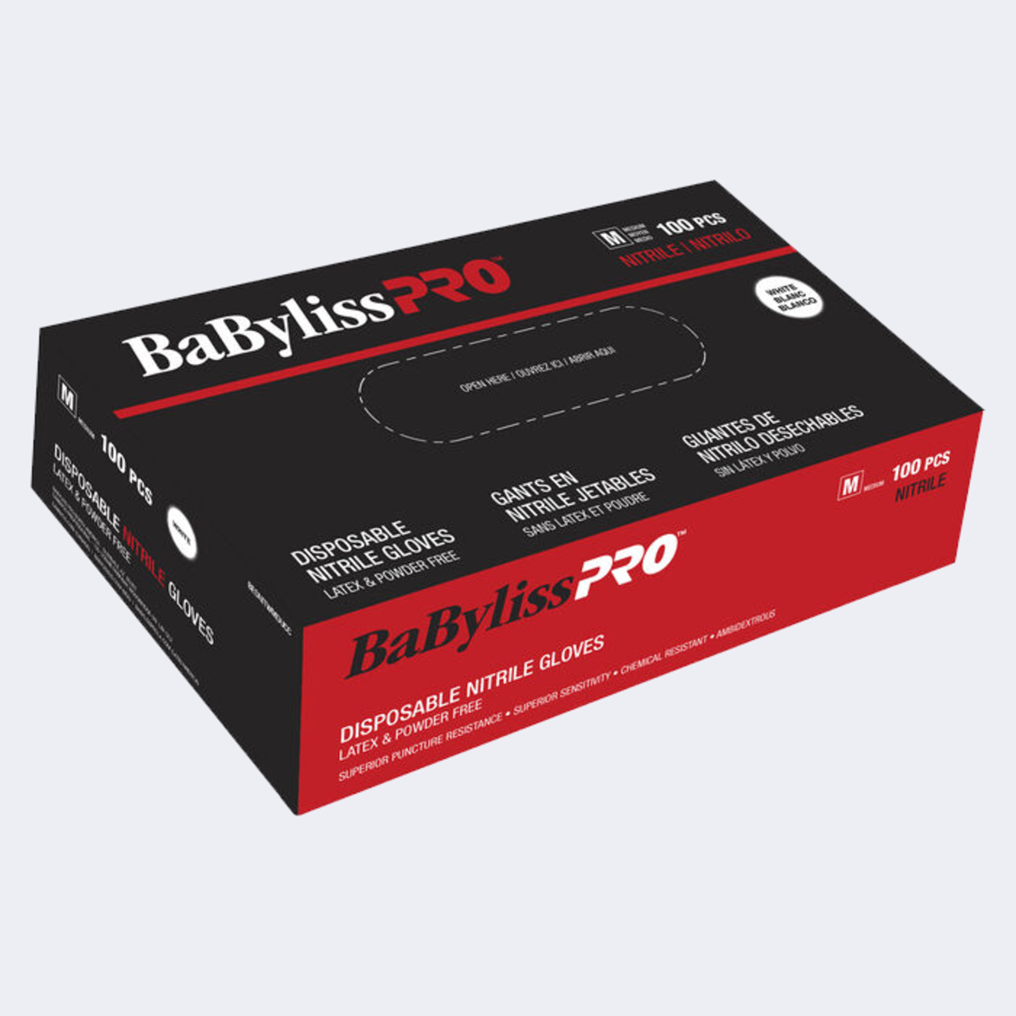 BaBylissPRO® GANTS EN NITRILE JETABLES (Blanc, MOYEN), , medium